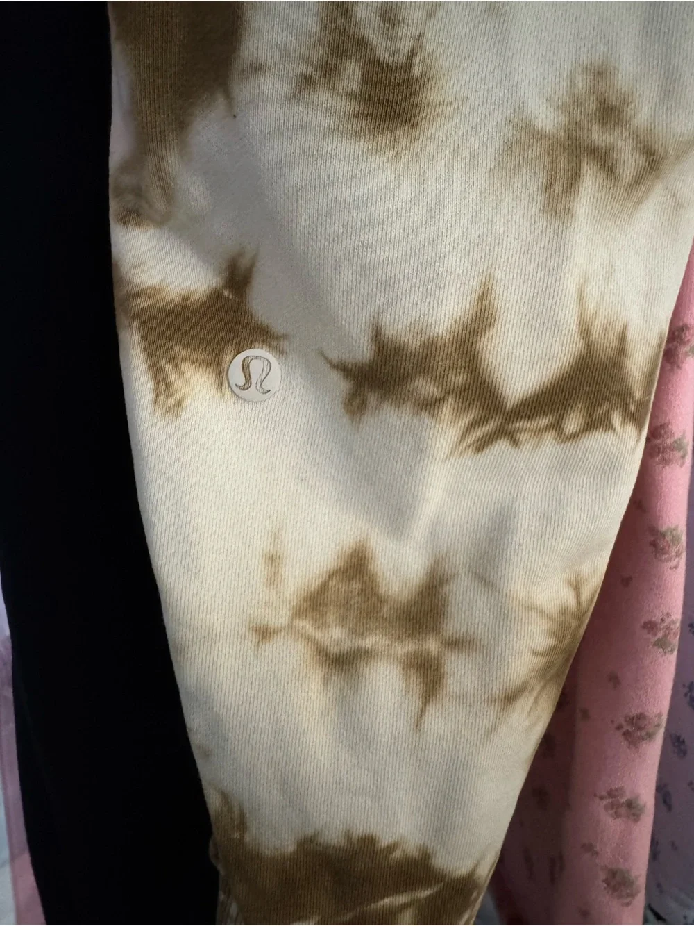 lululemon athletica cropped women’s Tie-Dye Joggers - Brown & Cream